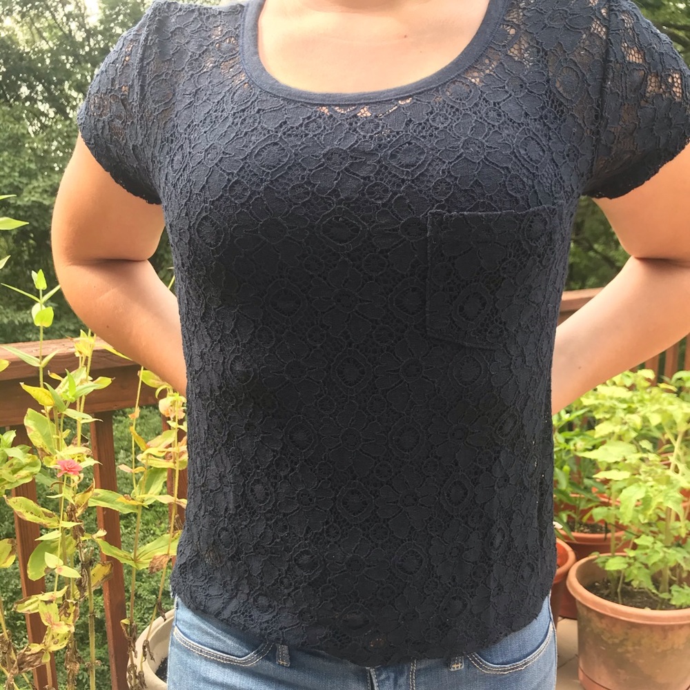 Dark Blue Lace Shirt